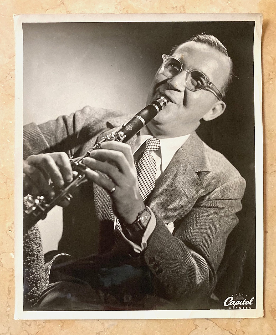 ORIGINAL 1947 BENNY GOODMAN CAPITOL RECORDS PROMO PHOTO by GENE LESTER ( JAZZ )