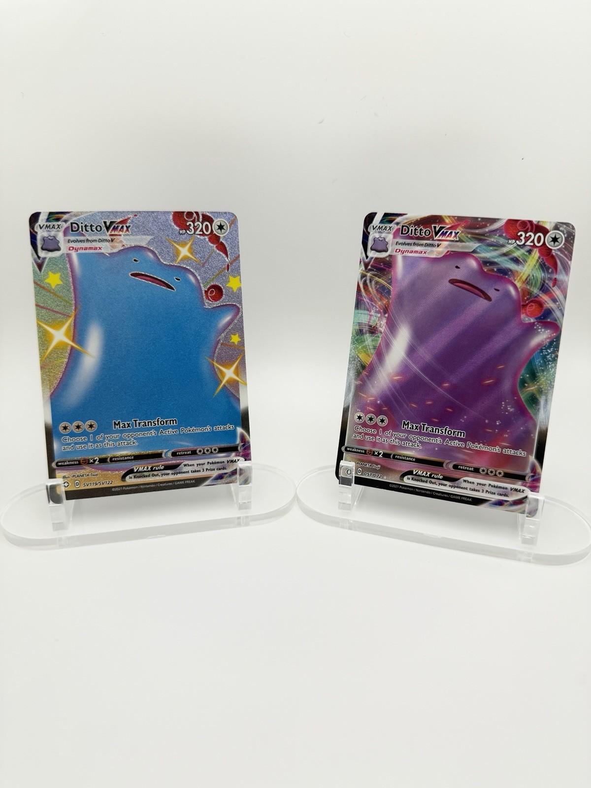 Ditto VMAX 2 card bundle  SV119/SV122 , 051/072 Holo Ultra Rare Shining Fates 
