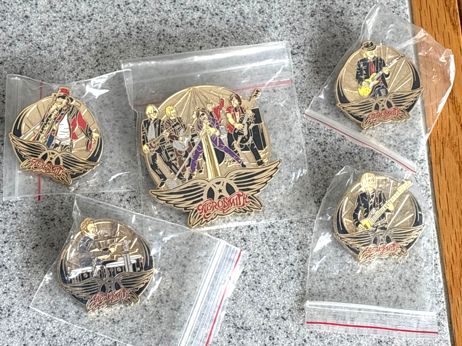 Aerosmith Aero Force Aeroforce One Fan Club Tour Lapel Pins Full Set VERY RARE Aerosmith Aero Force Aeroforce One Fan Club Tour Lapel Pins Full Set VERY RARE