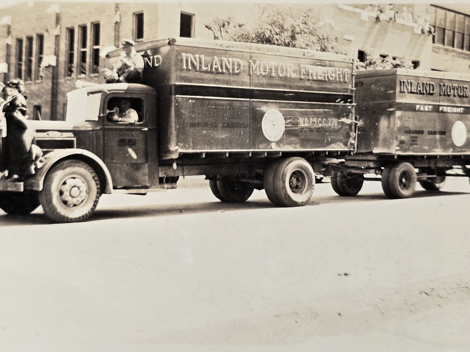 Original Vintage 1930s Truck Photo Inland Motor Freight Transport Semi