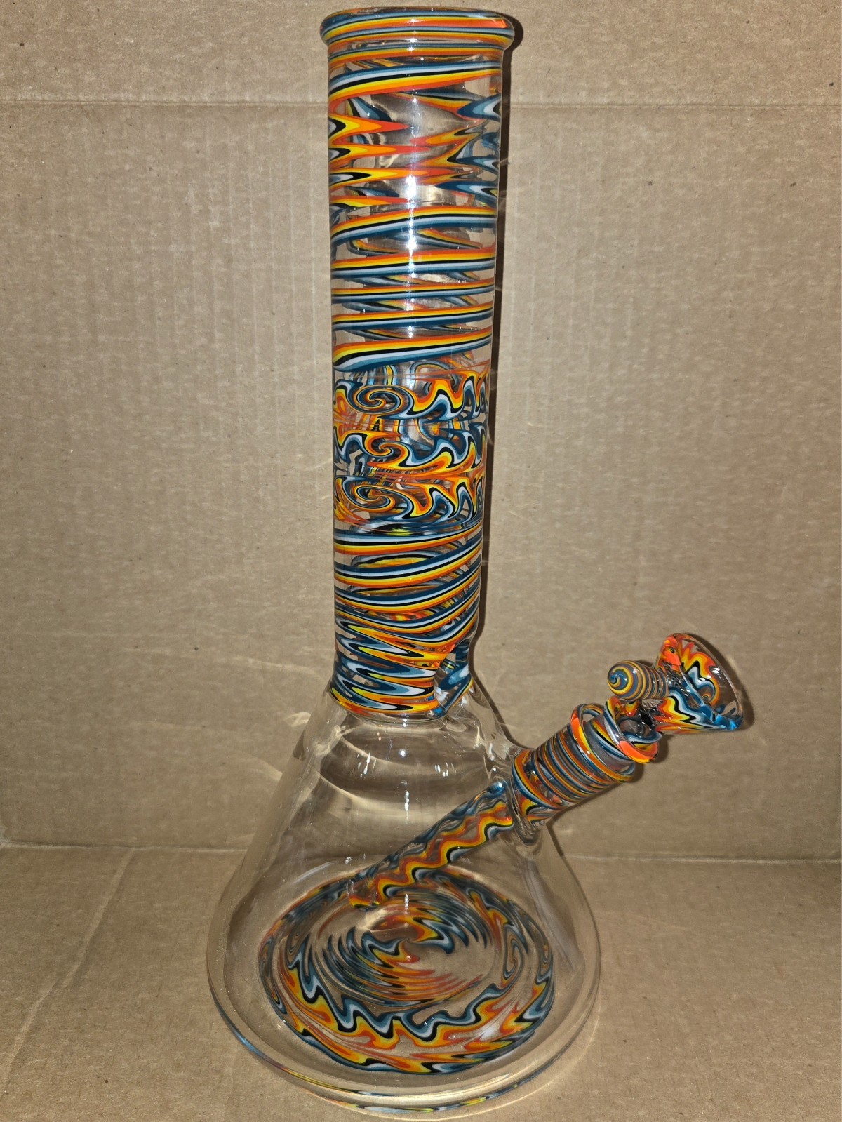 heady glassy by:galanti glass custom rainbow wig wag ice bong water pipe rig