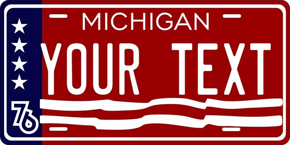 Michigan 1976 Custom State License Plate Personalized 12\