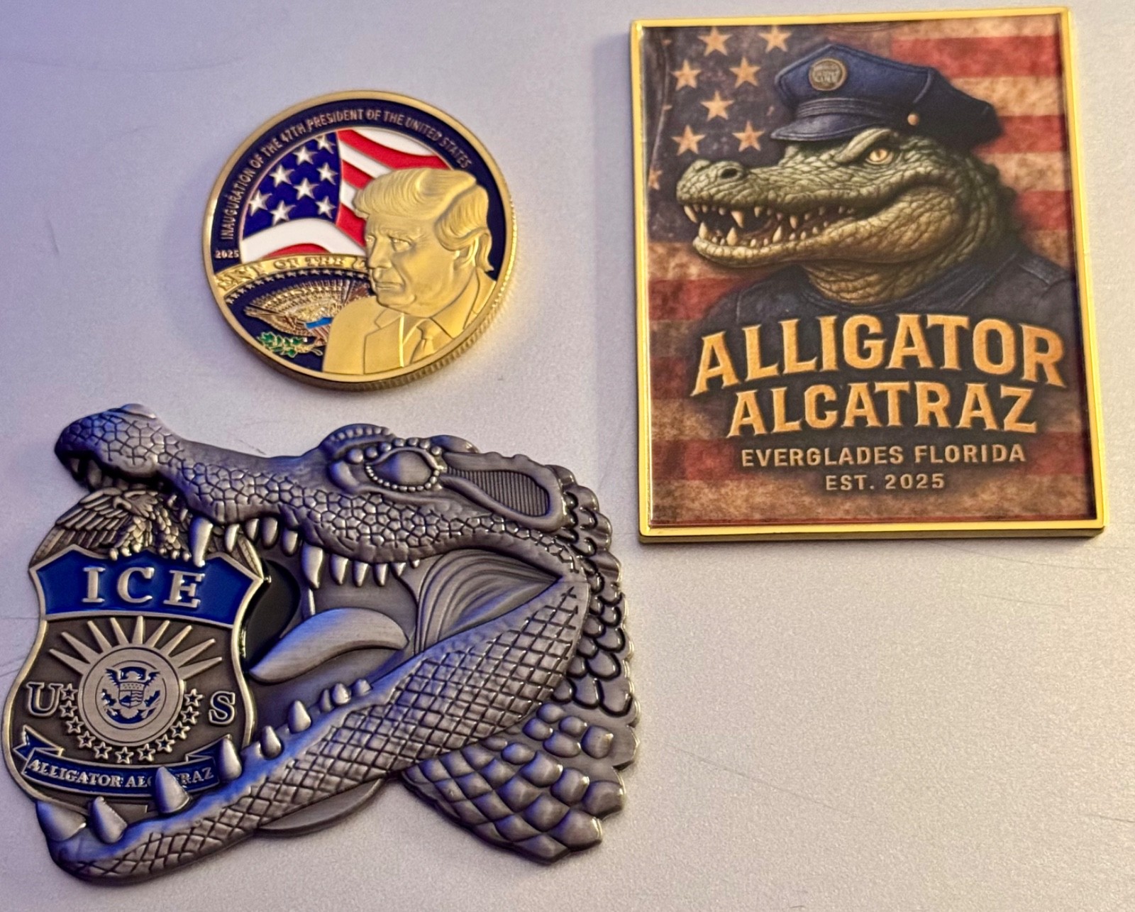 Collectors item  Trump Alligator Alcatraz Florida Everglades Challenge Coin set