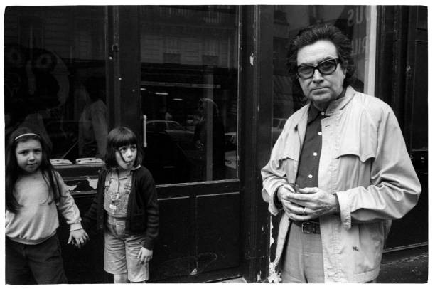 Spanish Painter Antoni Tapies Stands Outside A Store With Two Litt- Old Photo