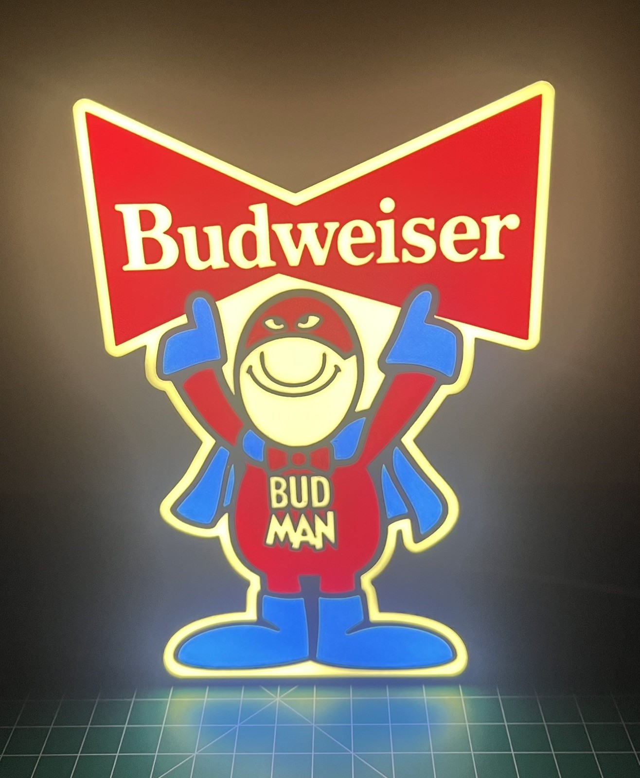 Budweiser Bud Man LightBox Display – Advertising Beer Sign 8” 3D Printed Budweiser Bud Man LightBox Display – Advertising Beer Sign 8” 3D Printed