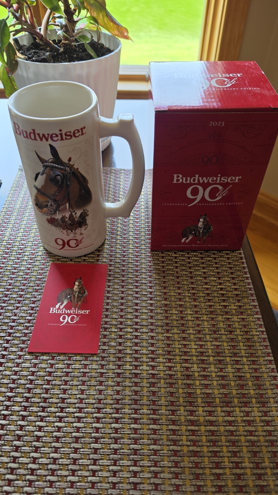 2023 Budweiser Holiday Stein 90th Anniversary Edition Clydesdale With COA Nice