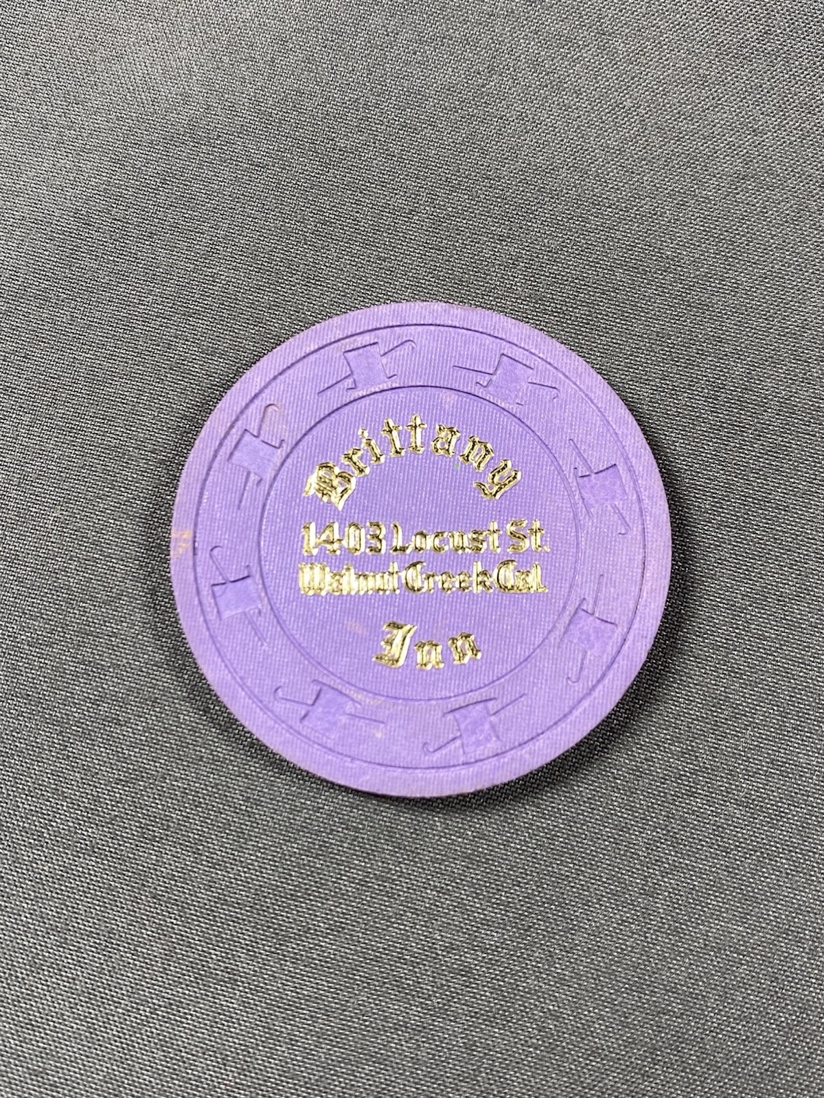 Vintage Brittany Inn Walnut Creek California Poker Advertising Poker Chip Vintage Brittany Inn Walnut Creek California Poker Advertising Poker Chip