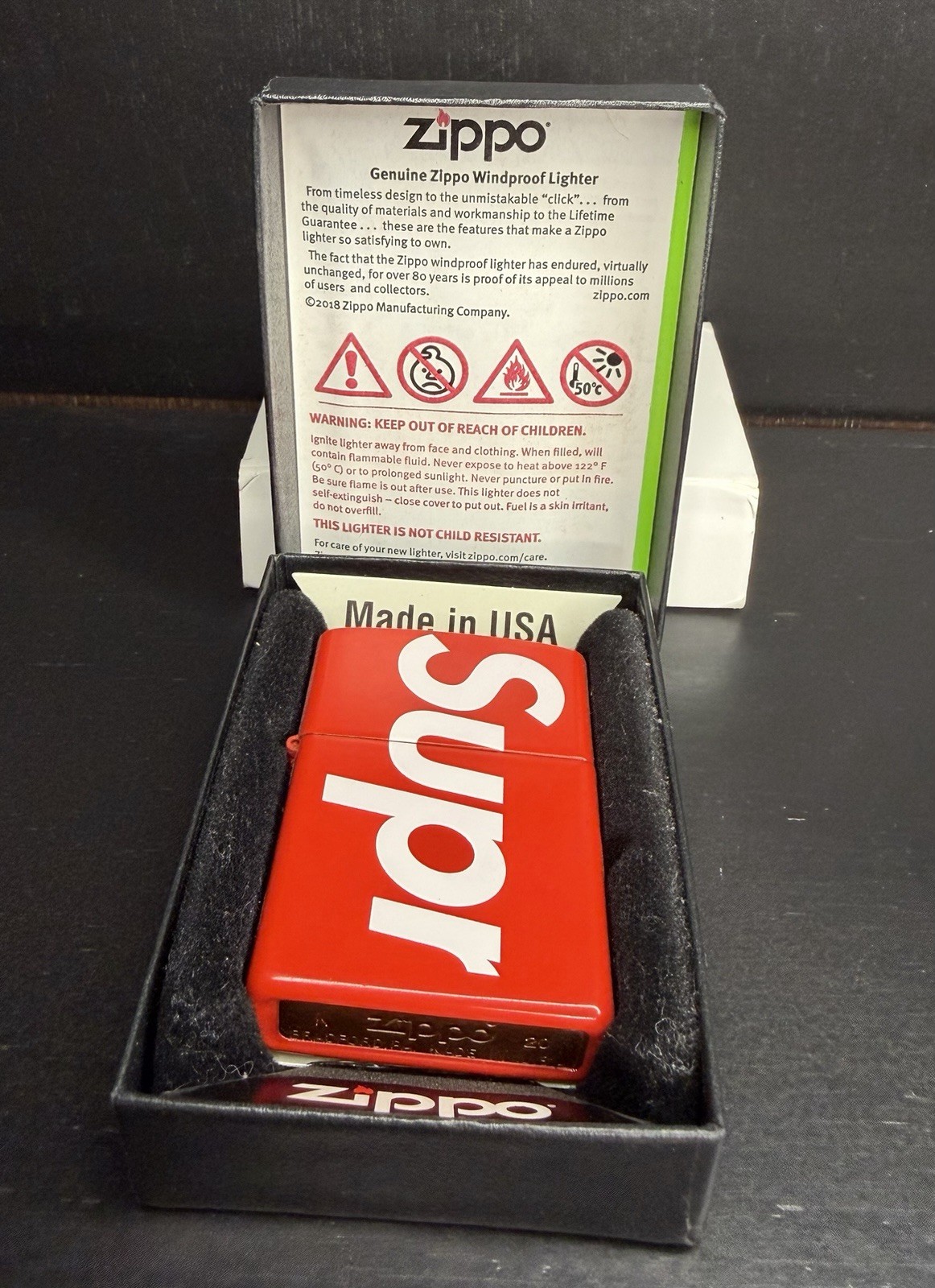 New Supreme x Zippo Lighter Red Box Logo SS18 Collection Rare New Supreme x Zippo Lighter Red Box Logo SS18 Collection Rare
