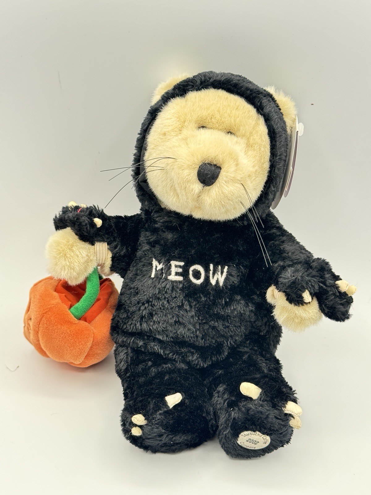 Starbucks Halloween Bearista Bear in Black Cat Suit Vintage 2002 w/Tags Starbucks Halloween Bearista Bear in Black Cat Suit Vintage 2002 w/Tags