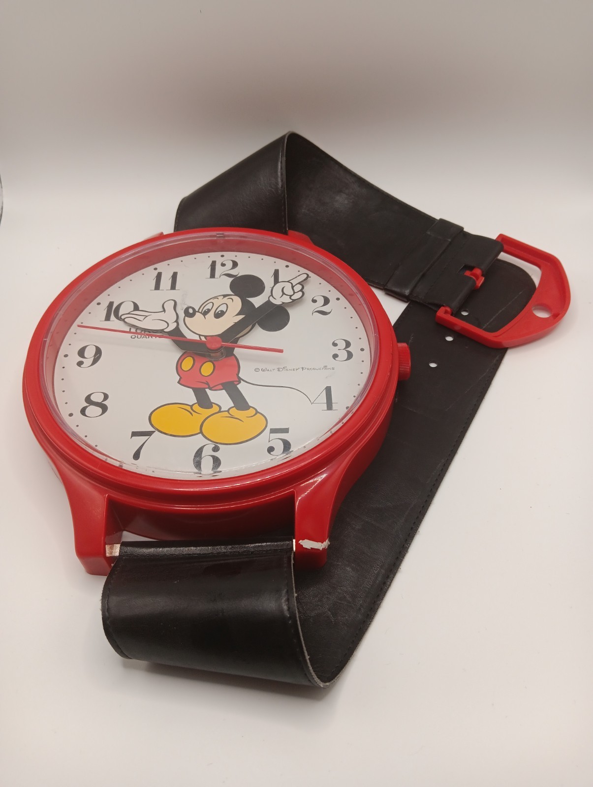 Mickey Mouse Lorus Wrist Watch Shape Wall Clock Vintage 38in Disney Official Mickey Mouse Lorus Wrist Watch Shape Wall Clock Vintage 38in Disney Official