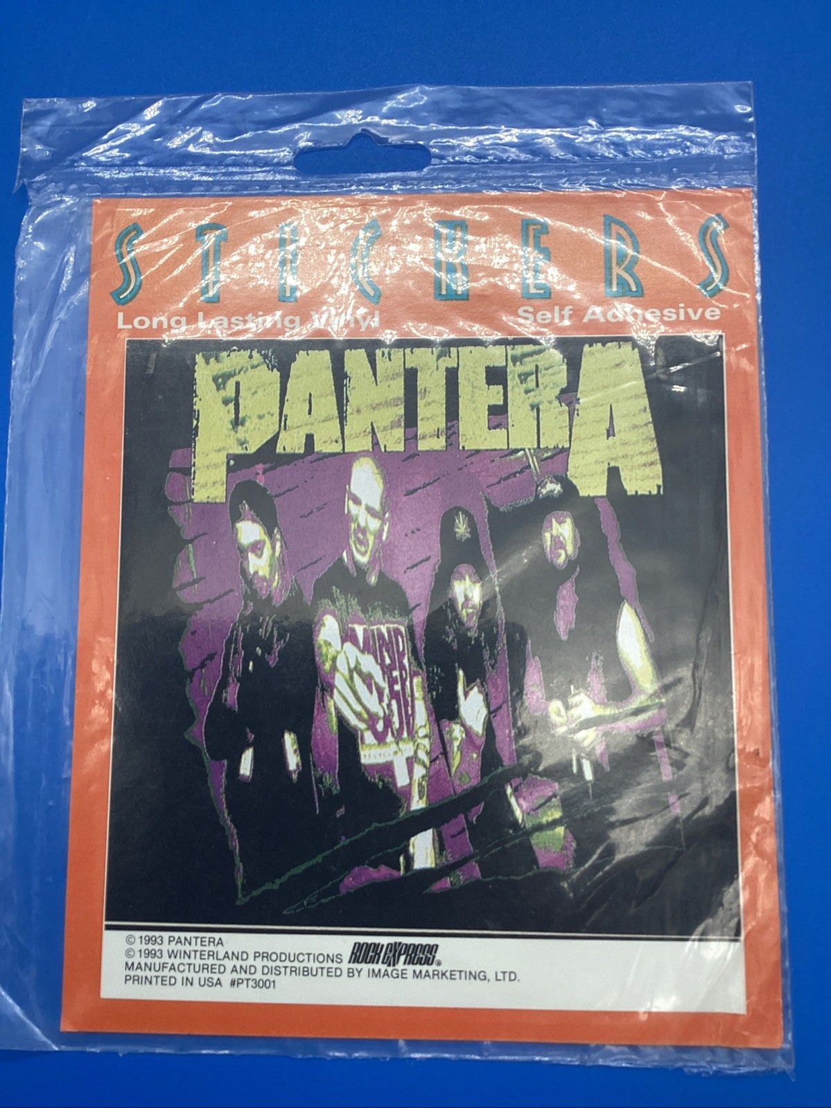 Vintage 1993 Pantera Sticker Pack Winterland Rock Express Sealed New NOS