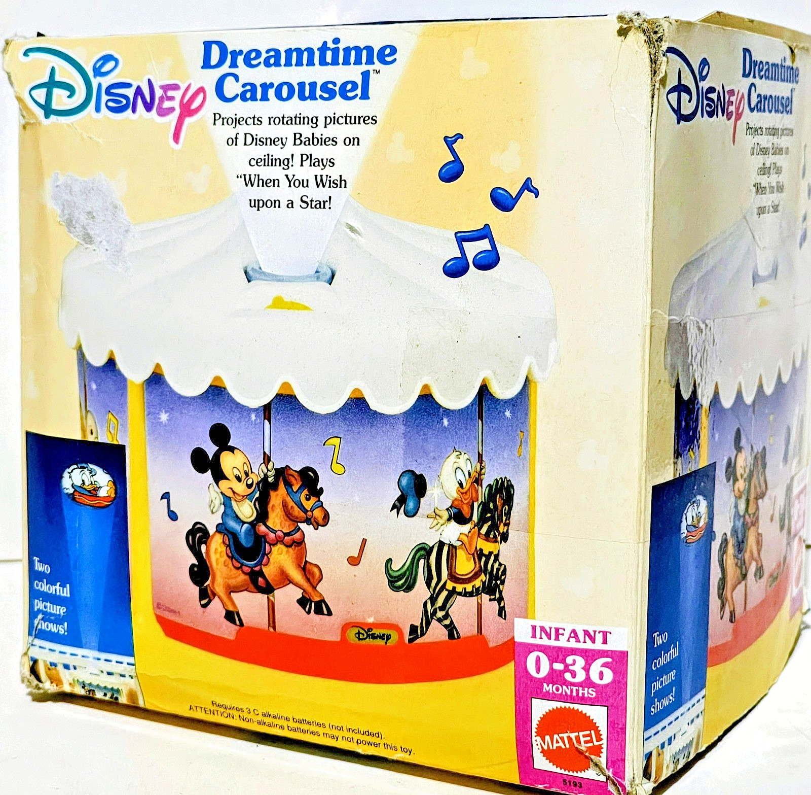 Mickey Mouse - Dreamtime Carousel Music Lights Projector - Disney - Vintage 1992 Mickey Mouse - Dreamtime Carousel Music Lights Projector - Disney - Vintage 1992