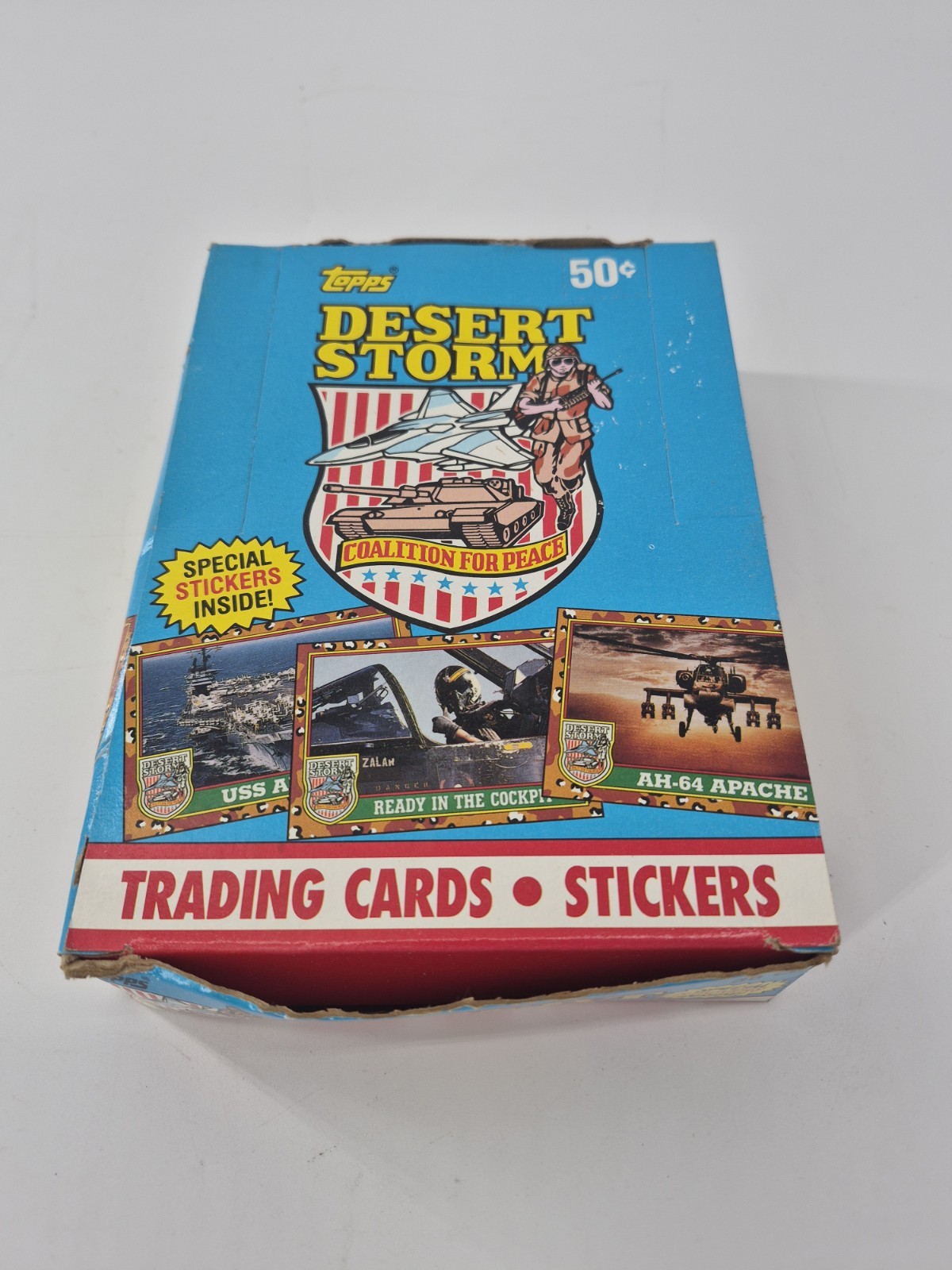 1991 Topps Desert Storm Coalition for Peace Trading Cards 36 Pack Box Vintage 1991 Topps Desert Storm Coalition for Peace Trading Cards 36 Pack Box Vintage