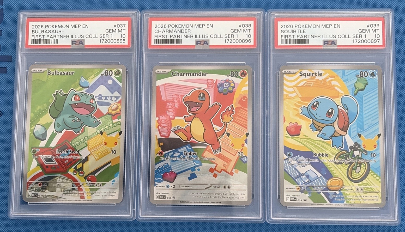 PSA 10 SEQUENTIAL Pokemon First Partner Illustration Collection Series 1 Kanto