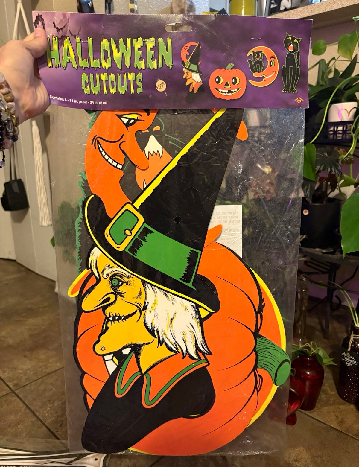 Beistle Halloween Paper Cutouts Witch Pumpkin Black Cat Moon Multicolor 1990