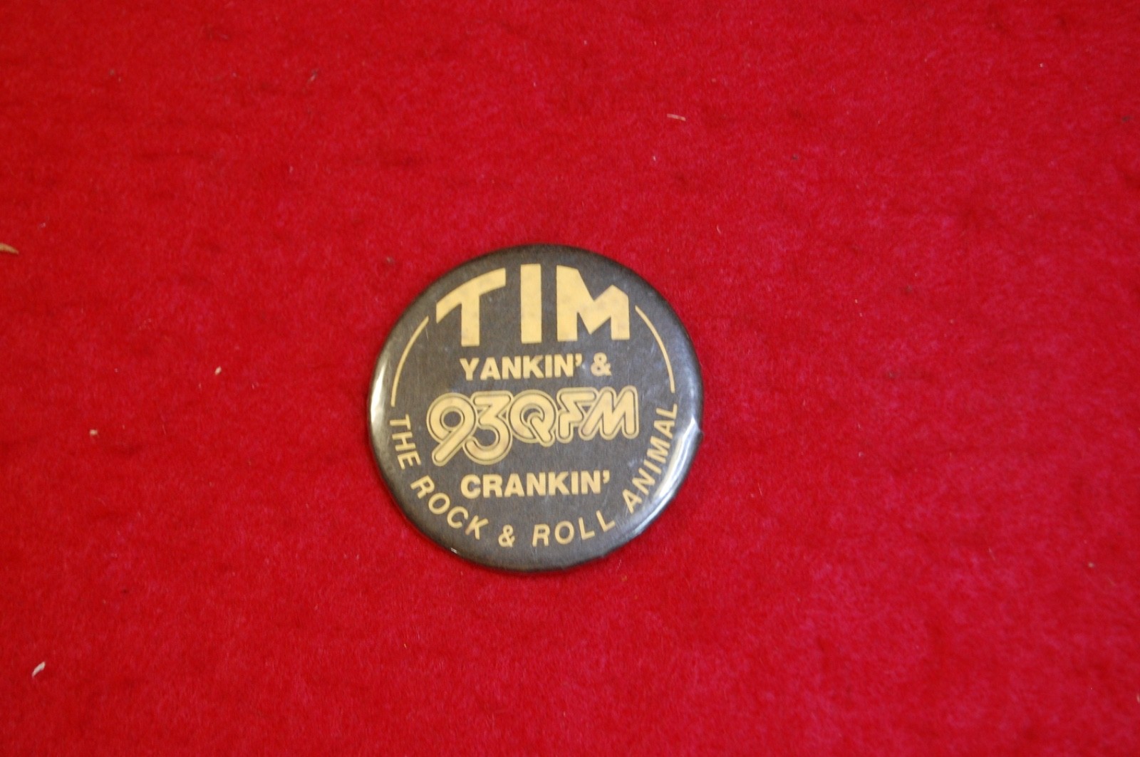 VTG 93QFM Tim The Rock & Roll Animal Button 2