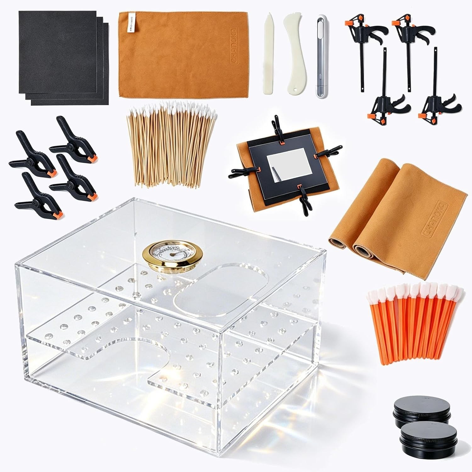 382 Pcs Card Flattening & Cleaning Kit, Repair Tool Set with Humidor, Heat Pen, 382 Pcs Card Flattening & Cleaning Kit, Repair Tool Set with Humidor, Heat Pen,