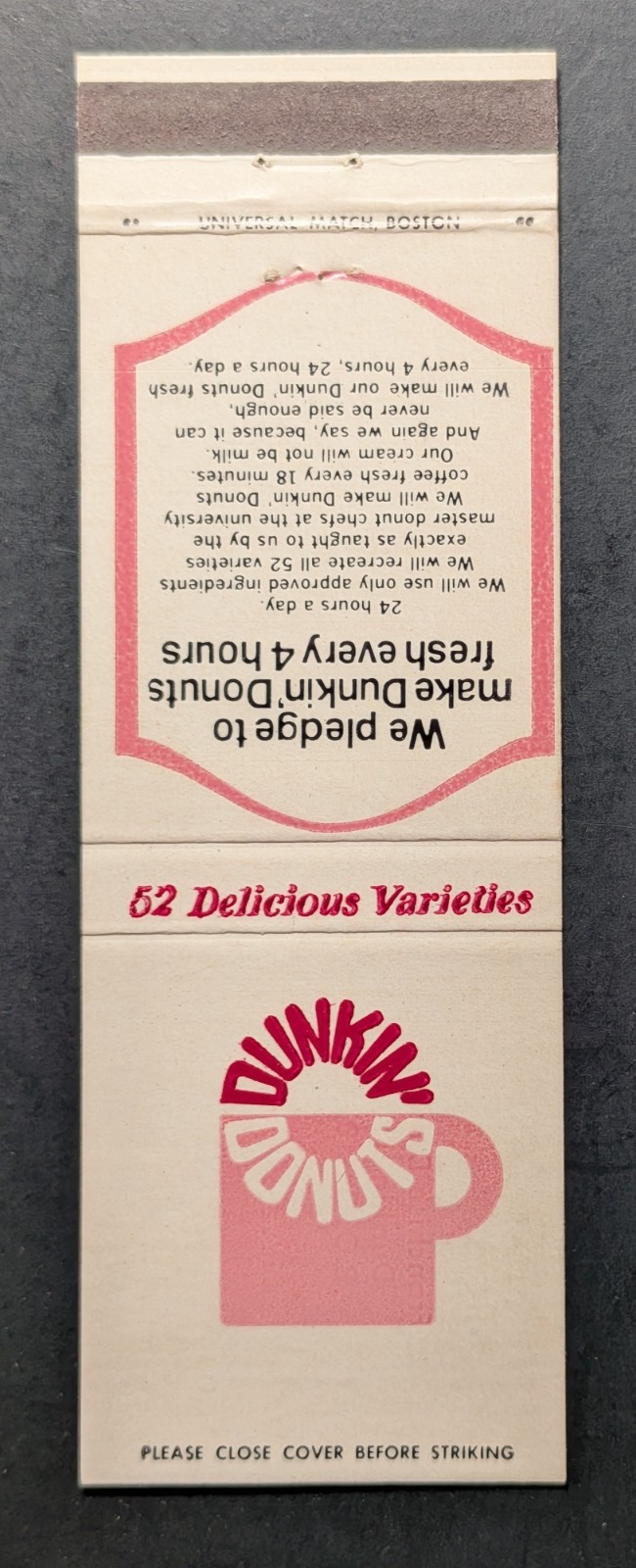 Vintage Dunkin Donuts Matchbook Cover Vintage Dunkin Donuts Matchbook Cover