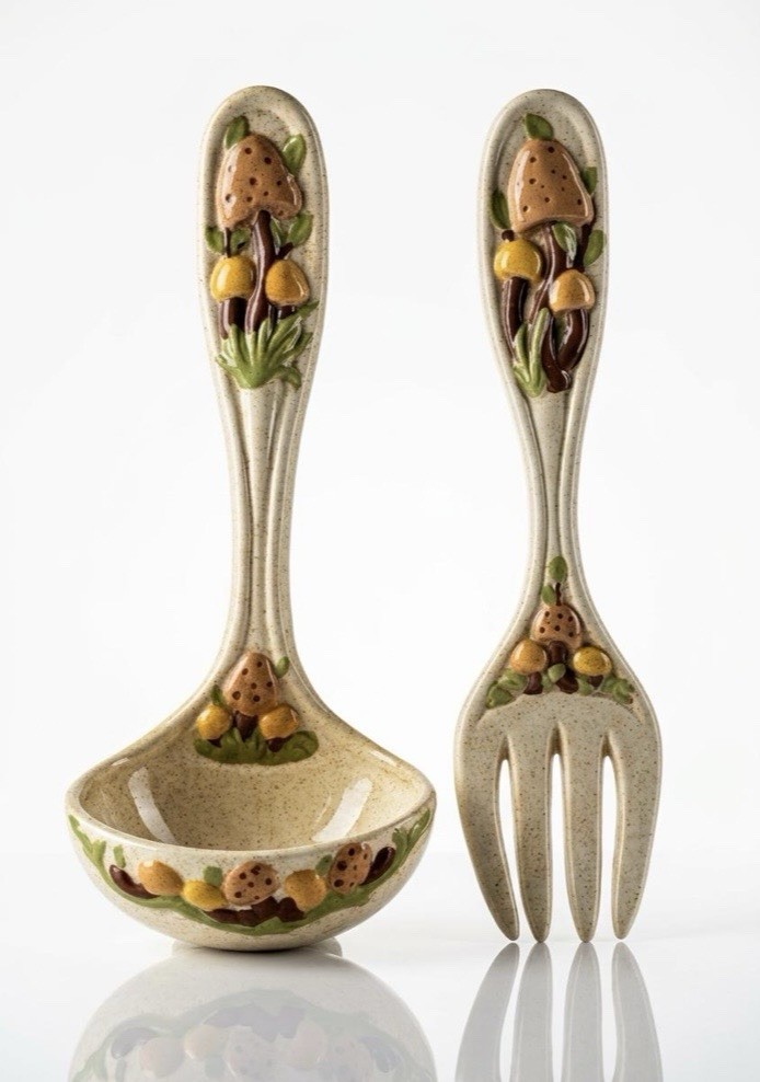 Vintage 1970’s Arnel’s ? Merry Mushroom Hanging Spoon & Ladle Set Vintage 1970’s Arnel’s ? Merry Mushroom Hanging Spoon & Ladle Set