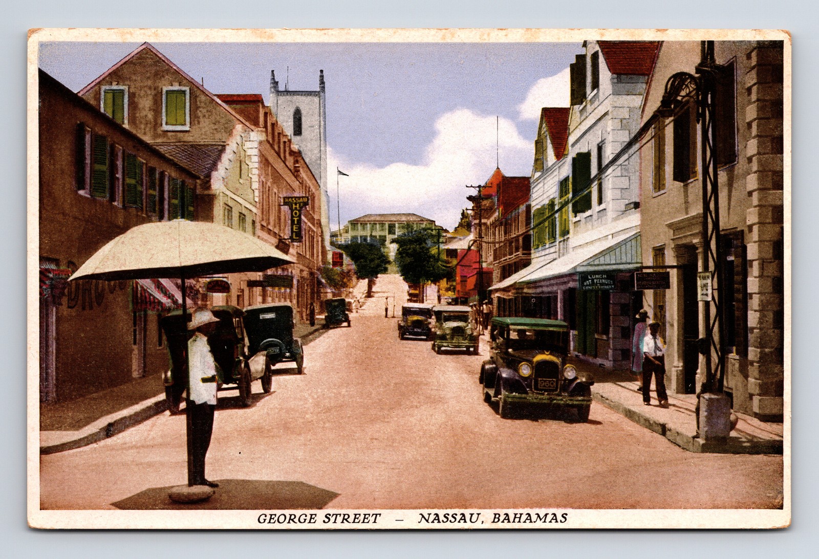 George Street View Old Cars Nassau Postcard George Street View Old Cars Nassau Postcard