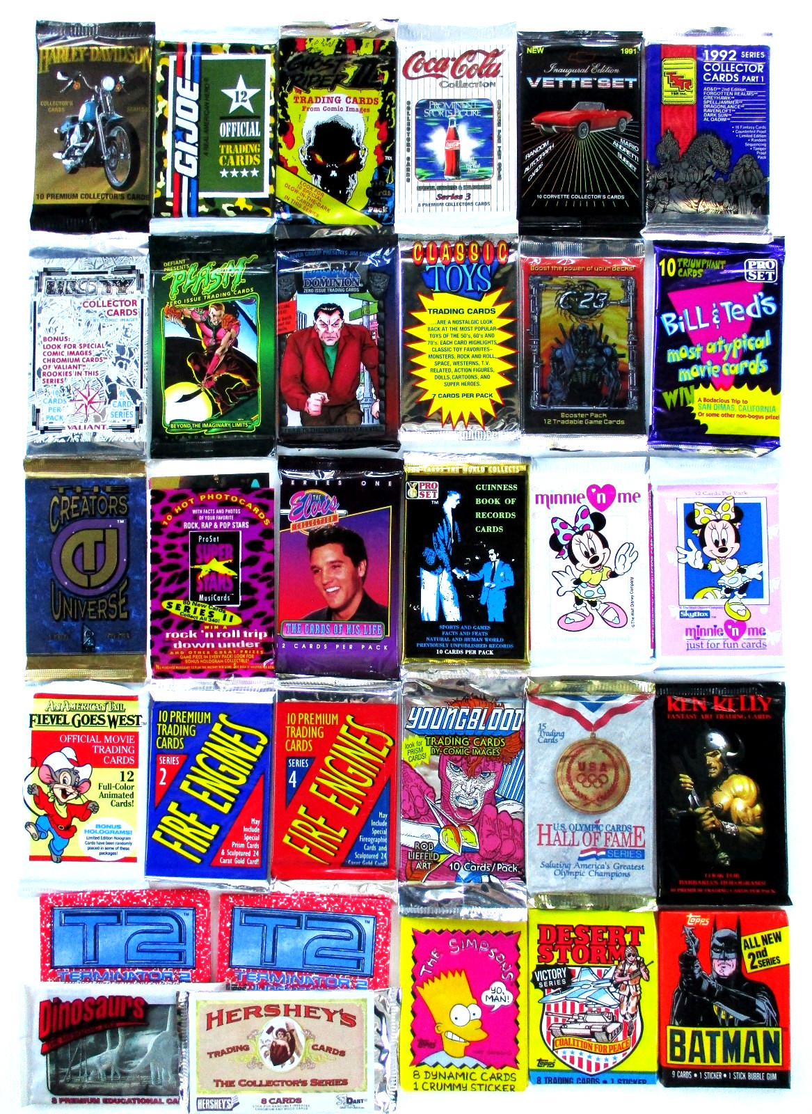 Trading Cards (30) Sealed Unopened Packs Non-Sports Card Lot GI Joe Elvis Minnie Trading Cards (30) Sealed Unopened Packs Non-Sports Card Lot GI Joe Elvis Minnie