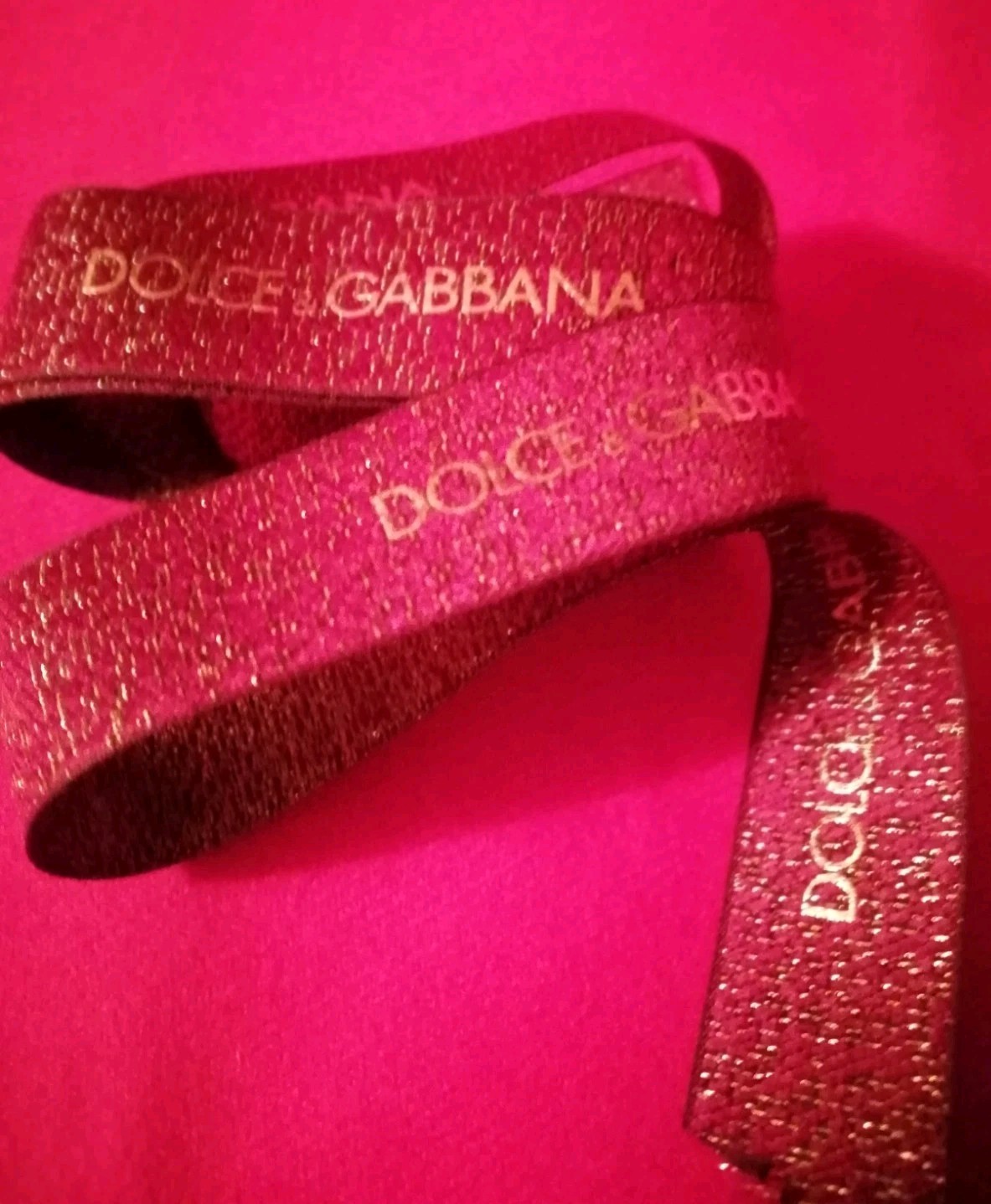 Dolce Gabbana Bordeaux Gold Ribbon 1m Item New And Authentic Dolce Gabbana Bordeaux Gold Ribbon 1m Item New And Authentic