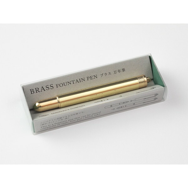 Traveler\'s Company TRC Solid Brass Fountain Pen Fine nib Stationery NEW JAPAN