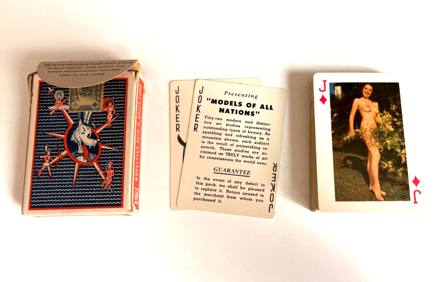 Vintage 1940’s Pin-up Playing Cards “Models Of All Nations” Complete Deck