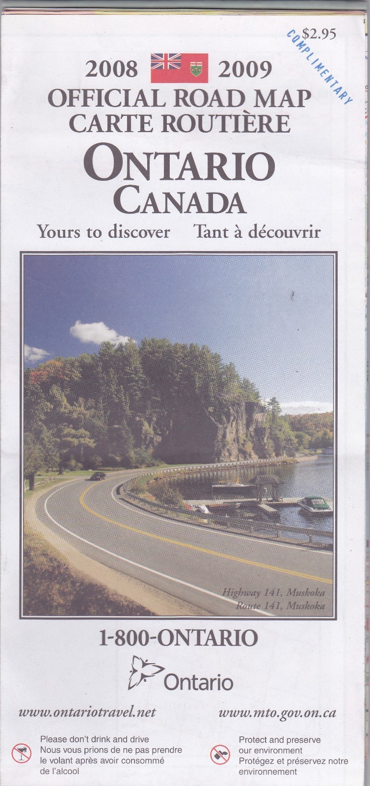 2008-2009 Official Provincial Issue Road Map of Ontario