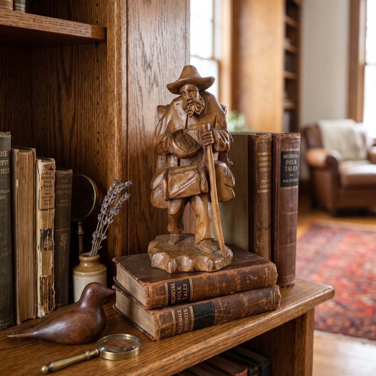 Vintage Hand Carved Wood Bearded Traveler Figurine Folk Art Old Man Wanderer 7 Vintage Hand Carved Wood Bearded Traveler Figurine Folk Art Old Man Wanderer 7