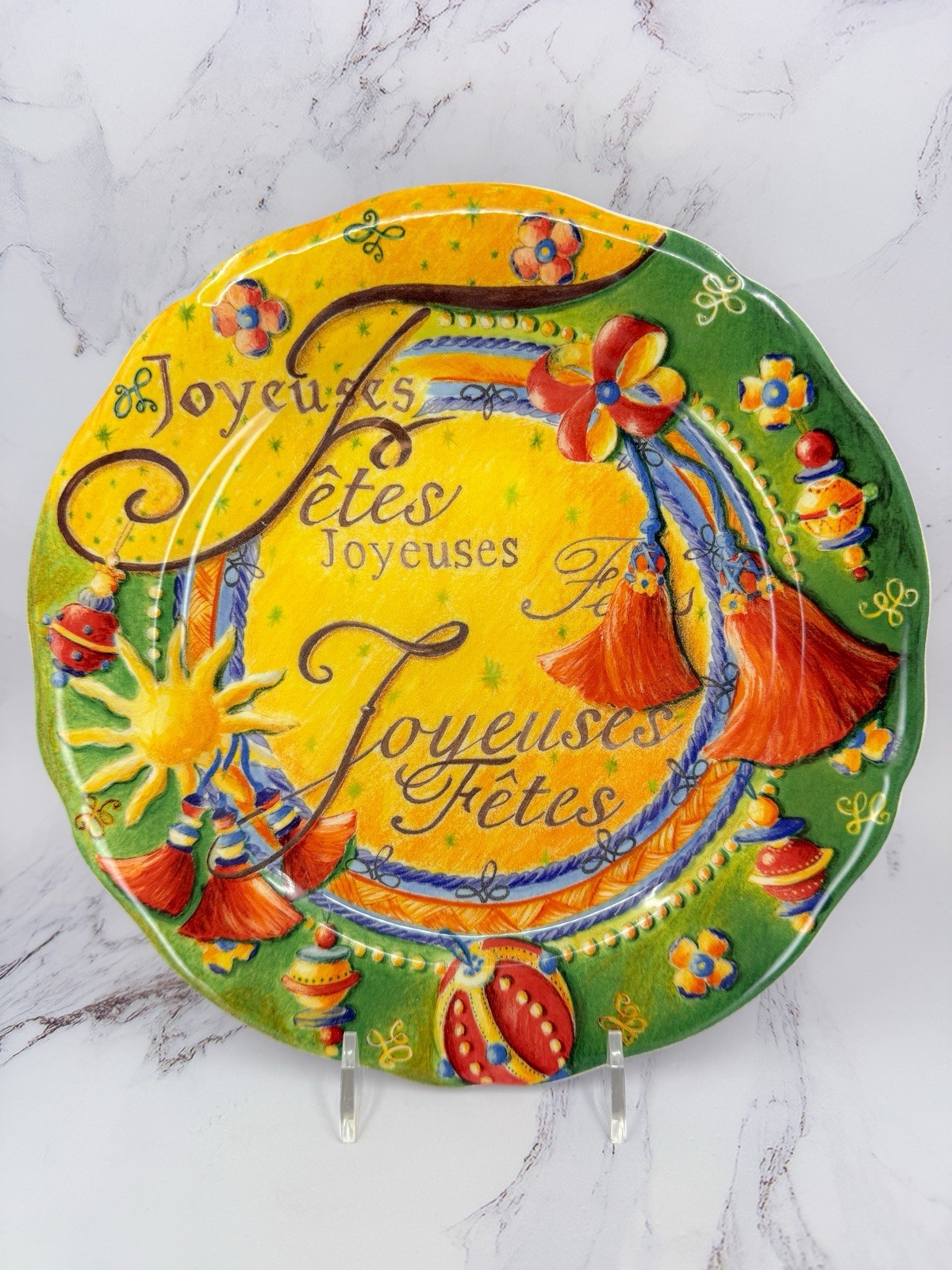 1997 Gien France Joyeuses Fetes Faience Noel Christmas Plate 9\