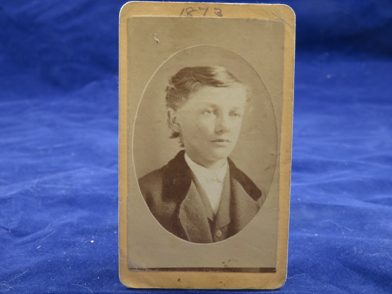 1873 CDV Photo Harlan IA Young Man IDENTIFIED Wavy Blonde Hair Curls 14 Yrs Old 1873 CDV Photo Harlan IA Young Man IDENTIFIED Wavy Blonde Hair Curls 14 Yrs Old