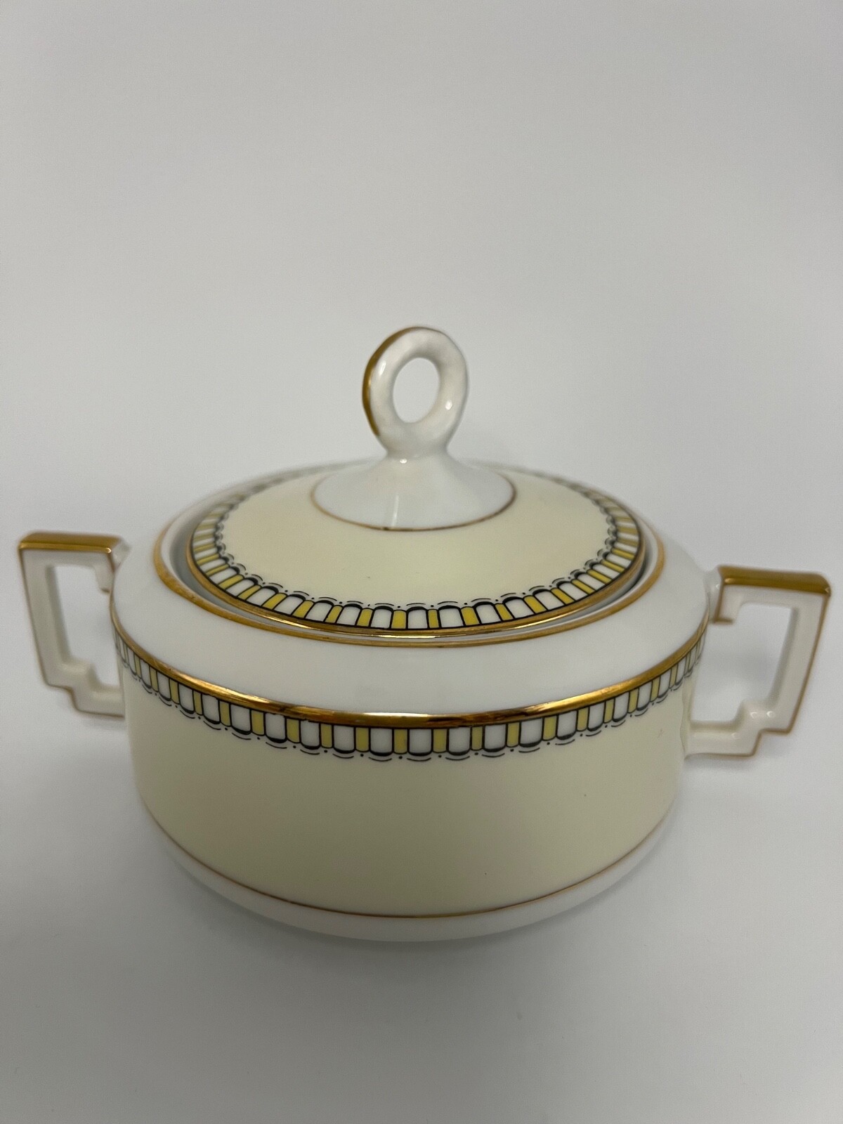 Vintage Heinrich Bavaria Germany Cream & Gold Sugar Bowl