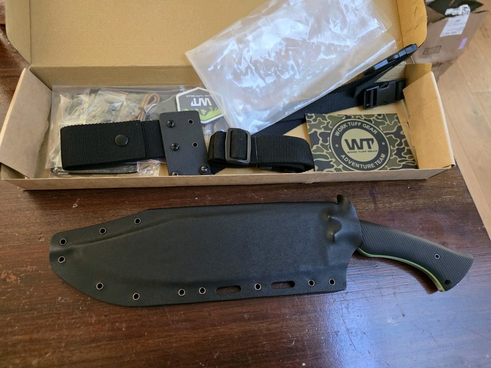Work Tuff Gear Night HUNTER K329 Steel Knife Black Texture New Satin Work Tuff Gear Night HUNTER K329 Steel Knife Black Texture New Satin