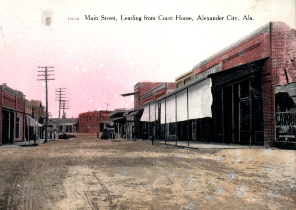 Alexander City AL Main Street Postcard Vintage