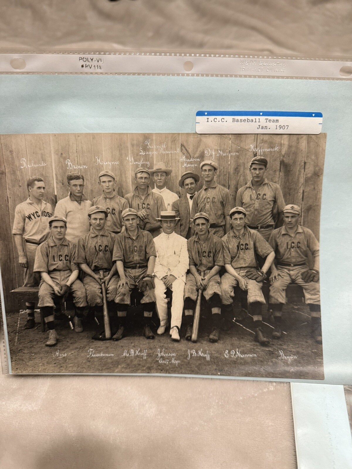 I.C.C. Baseball Team 1907 Panama Canal Isthmian League RARE HTF