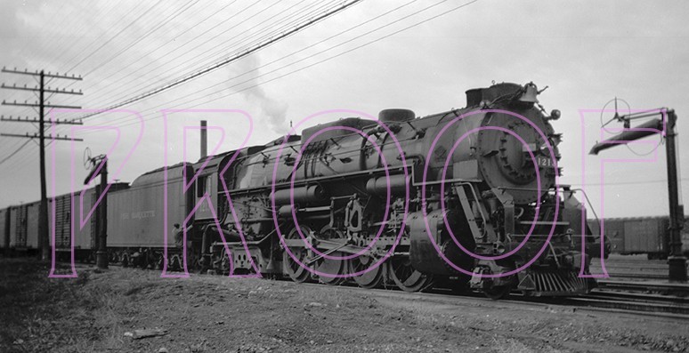 Pere Marquette (PM) Engine 1213 at McGrew, MI in 1939 - 8x10 Photo