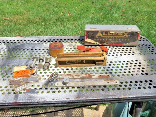 Vintage Allpax Brass Extension Gasket Cutter Set W/ Case Extra Blades