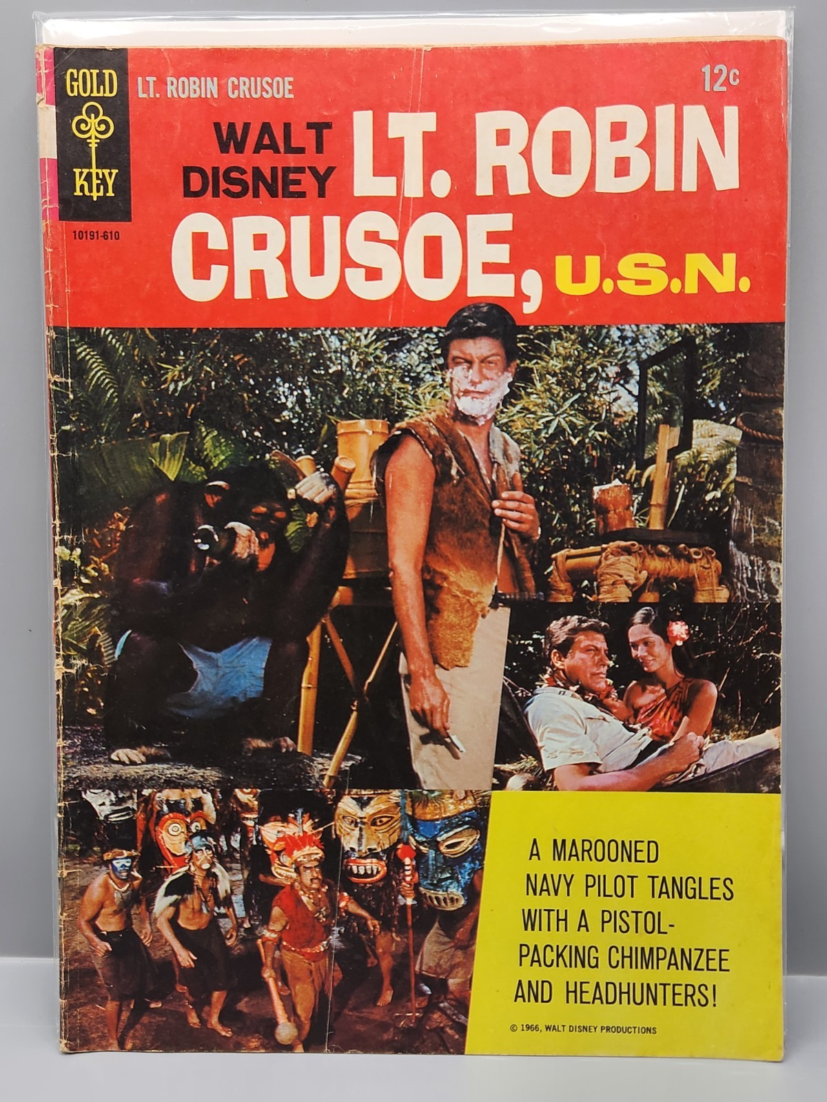 Walt Disney Lt Robin Crusoe USN 10191-610 Gold Key Comics 1966/Free Shipping 