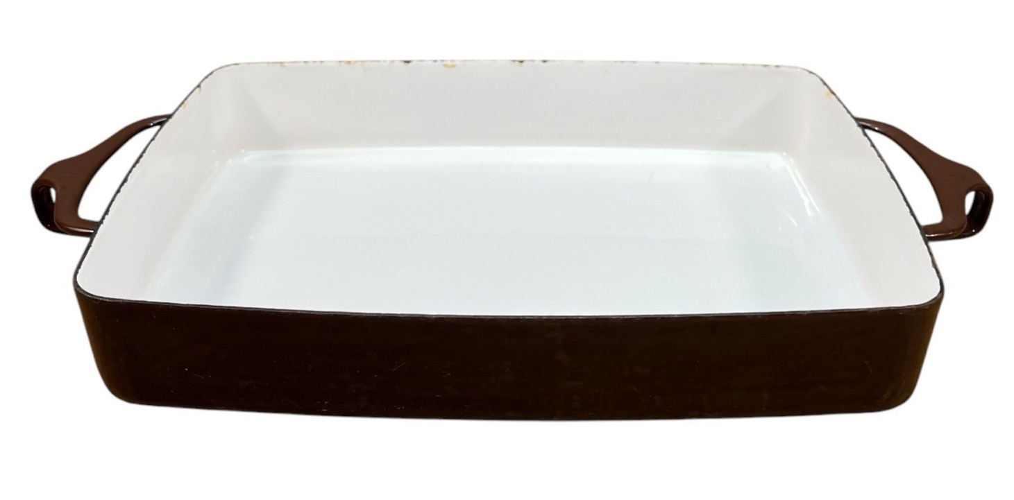 Vintage Dansk Kobenstyle France Brown Enamel Rectangular Baking Dish 10-3/4 MCM