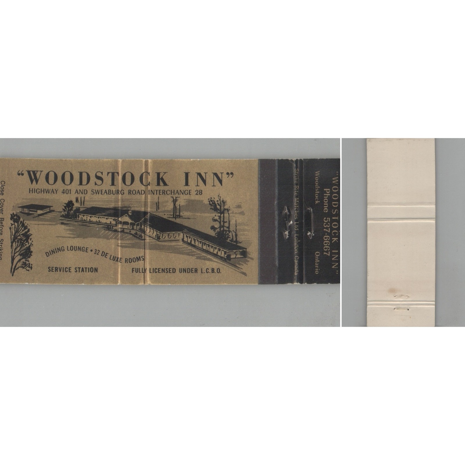 Matchbook Cover Woodstock Inn Woodstock ON #1