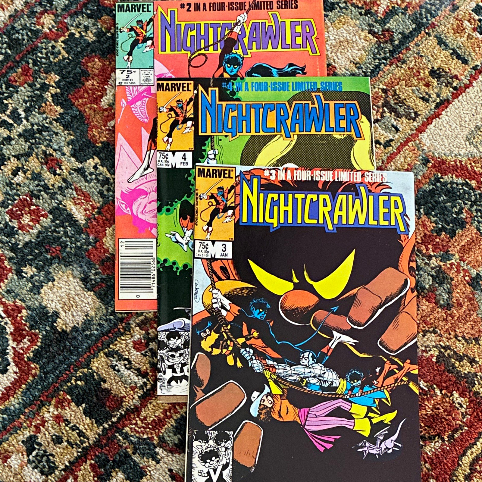 Marvel Comics Nightcrawler (1985) Comic Book Lot #2-4 Claremont Cockrum Marvel Comics Nightcrawler (1985) Comic Book Lot #2-4 Claremont Cockrum