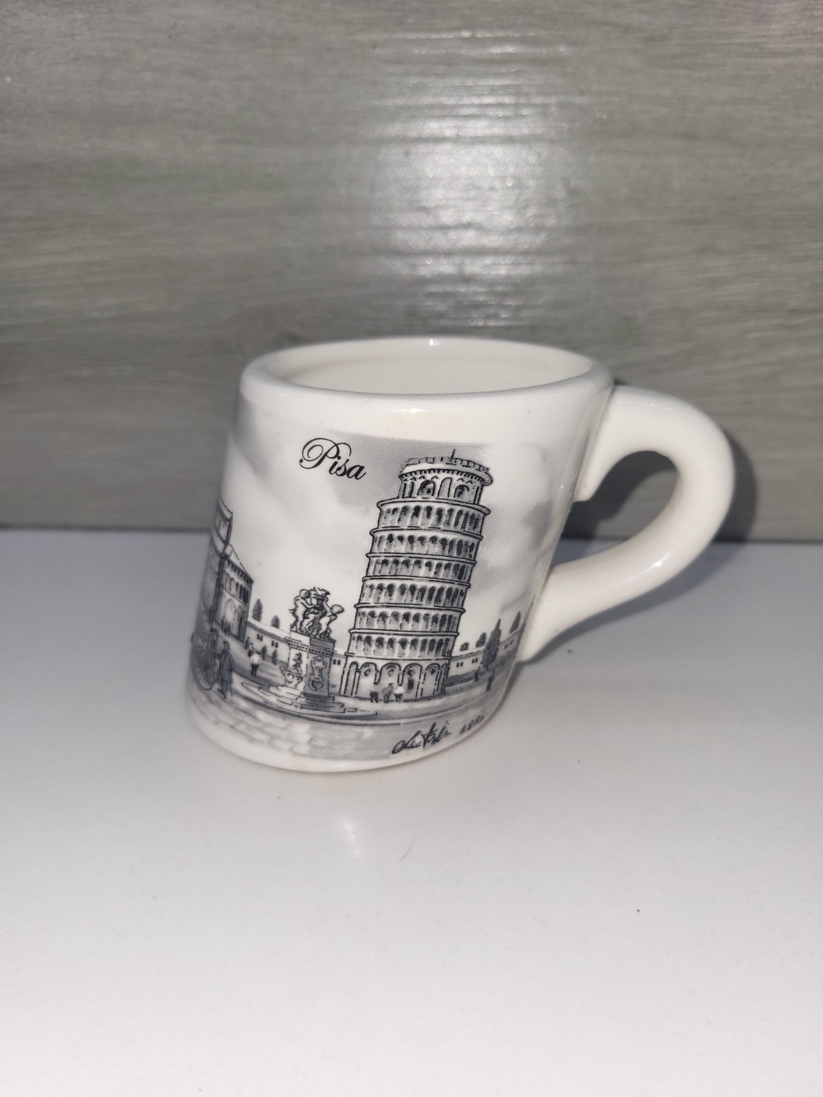 VINTAGE CROOKED LEANING TOWER OF PISA MUG MADE IN ITALY PF CITY SCENE VINTAGE CROOKED LEANING TOWER OF PISA MUG MADE IN ITALY PF CITY SCENE