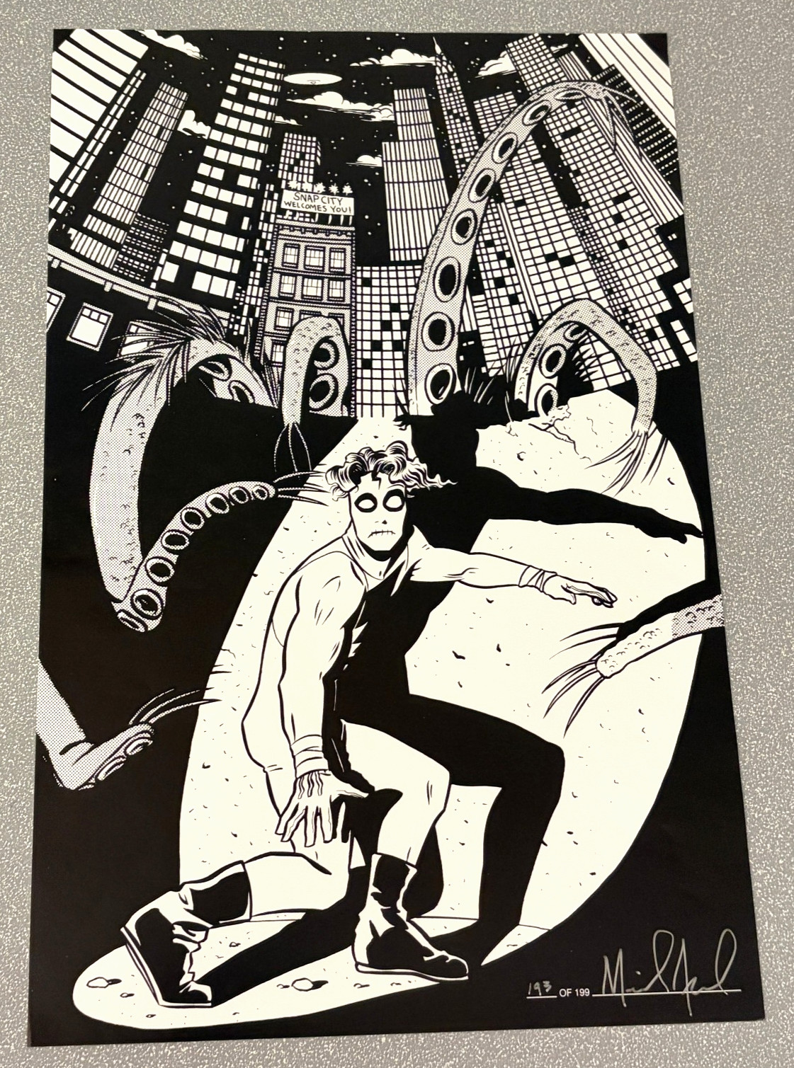 1992 MADMAN  11x17 SOFT-CUT FINE ART LTD EDIT. PRINT SIGNED BY MICHAEL D. ALLRED