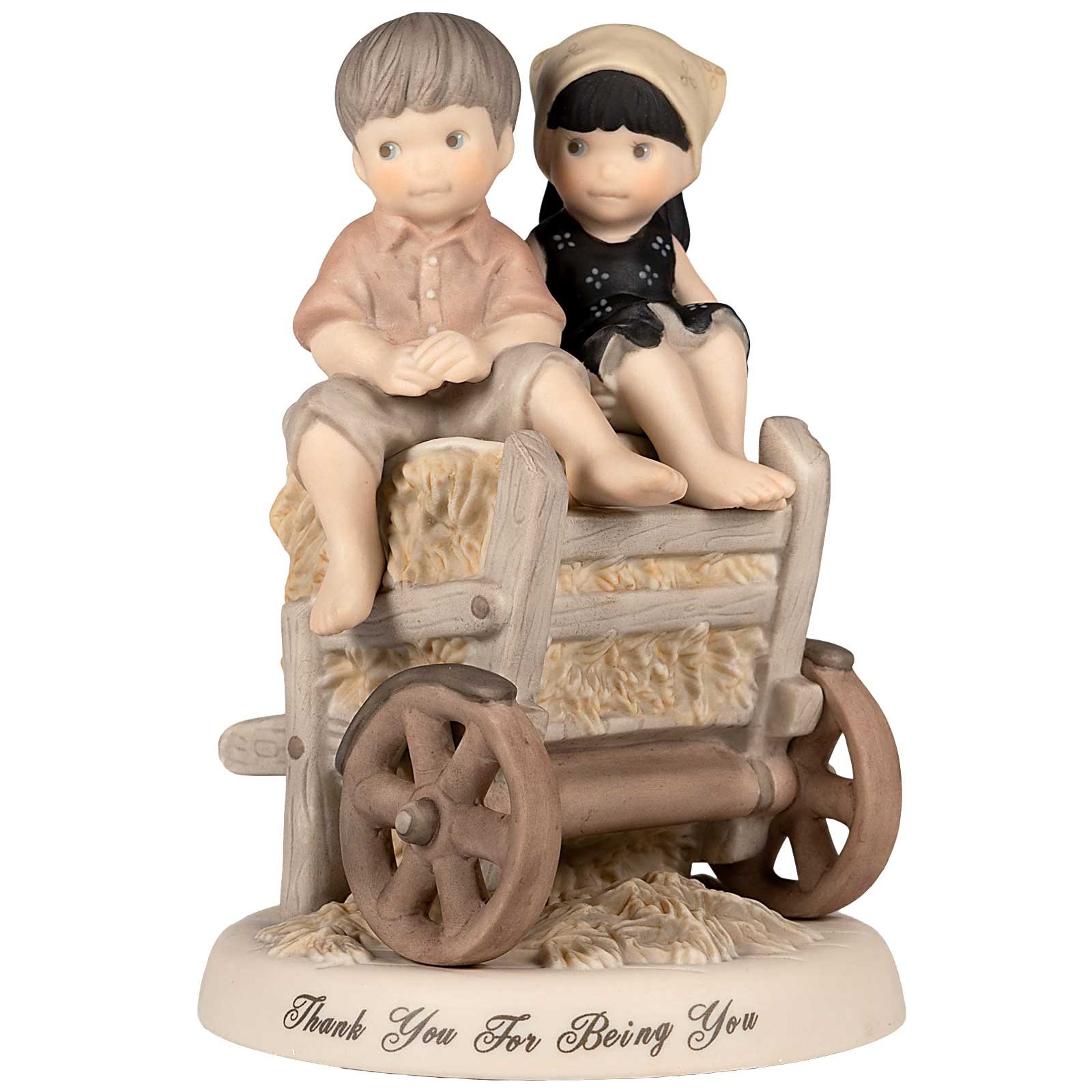 Pretty As A Picture Girl Boy and Girl on Haywagon Figurine 108907 2002 Release