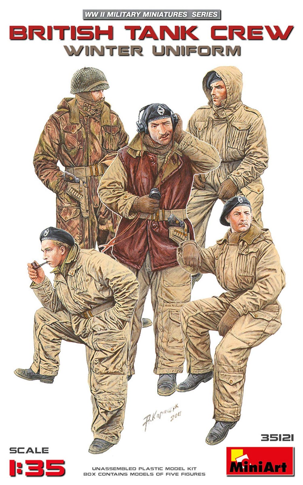 Miniart 1/35 British Tank Crew In Winter Uniform Figure Set (5 Figures) Ma35121_