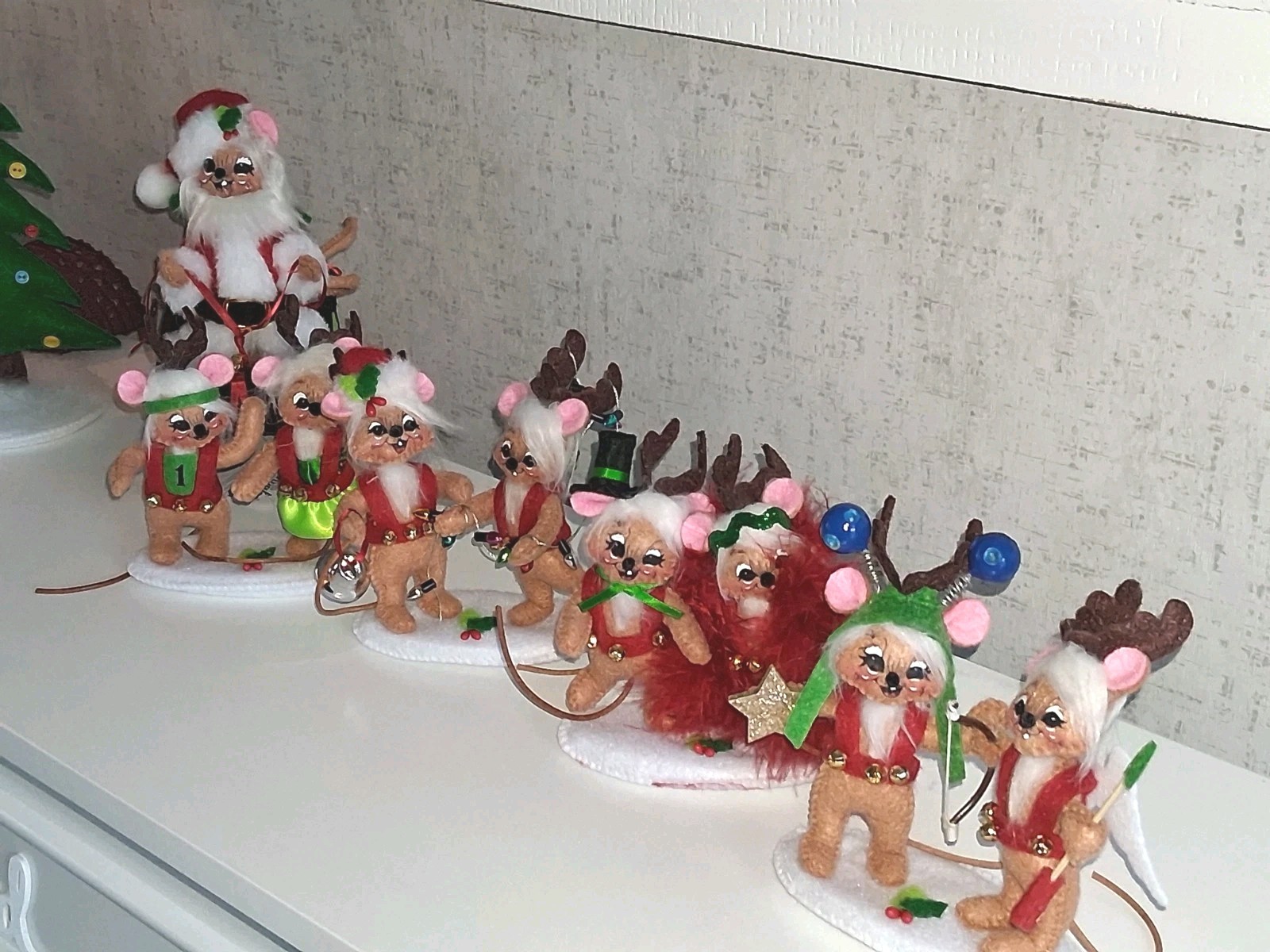 ANNALEE NEW SANTA MOUSE SLEIGH/ SANTA MOUSE REINDEER TEAM of 8 Adorable 2020 NWT ANNALEE NEW SANTA MOUSE SLEIGH/ SANTA MOUSE REINDEER TEAM of 8 Adorable 2020 NWT