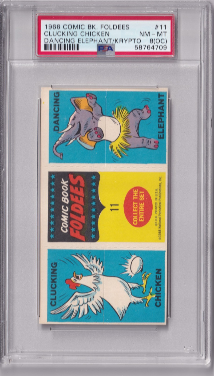 1966 TOPPS COMIC BOOK FOLDEES #11 KRYPTO DOG PSA 8(0C) HIGHEST GRADED