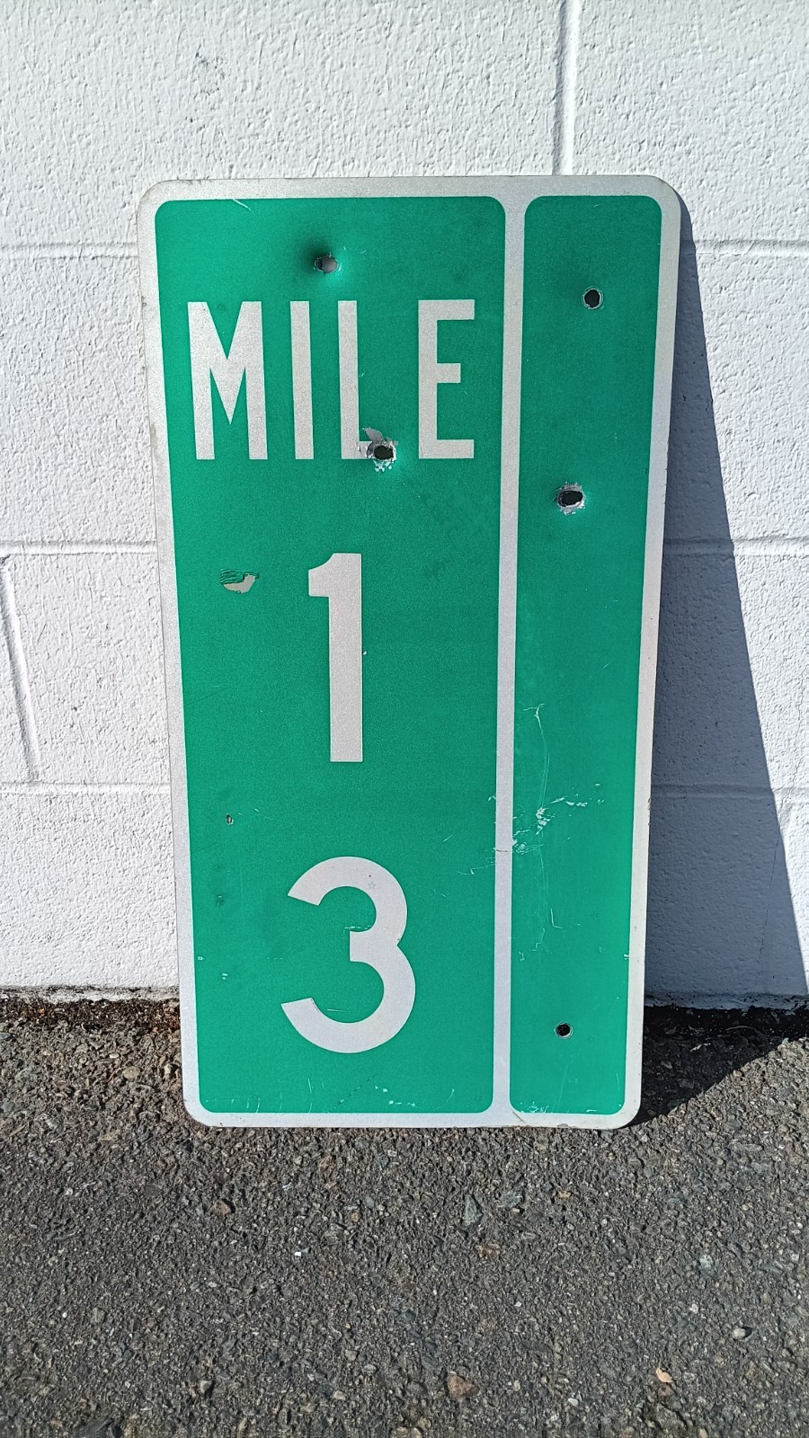 Vintage Retired Mile Marker 13 Route Number Highway Road Sigh 27\