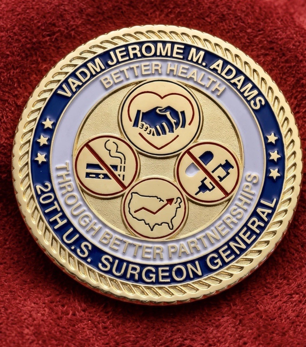 Rare Authentic President Trump 45 US Surgeon General Jerome Adams Challenge Coin